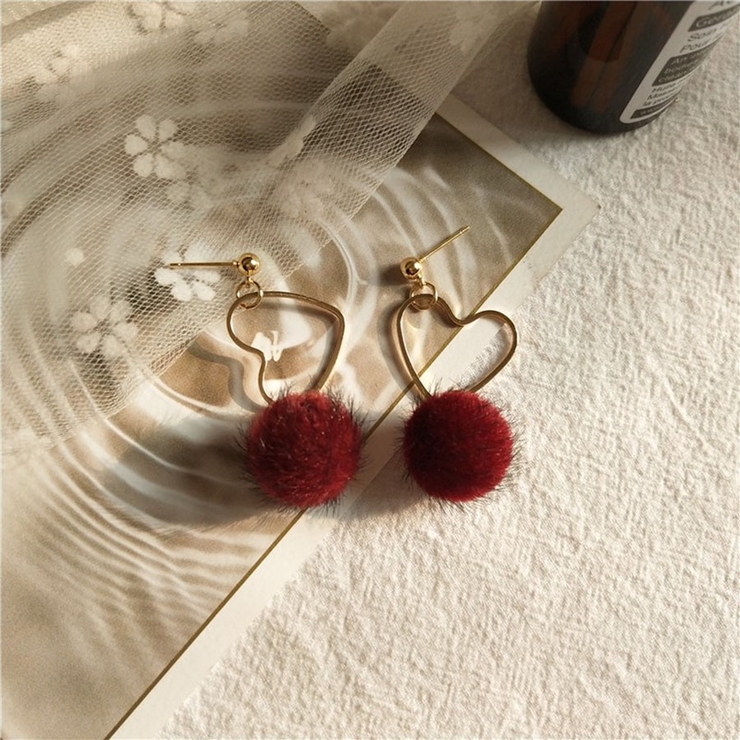 針*ワインレッド | フープピアス レディース ハート | shoppinggo