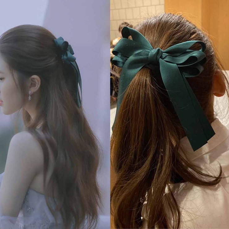 リボンバレッタ ヘアクリップ ヘアアクセ[品番：JRKW0002238