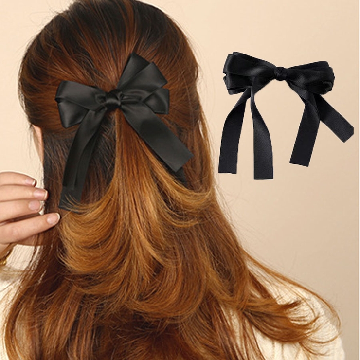 リボンバレッタ ヘアクリップ ヘアアクセ[品番：JRKW0002238