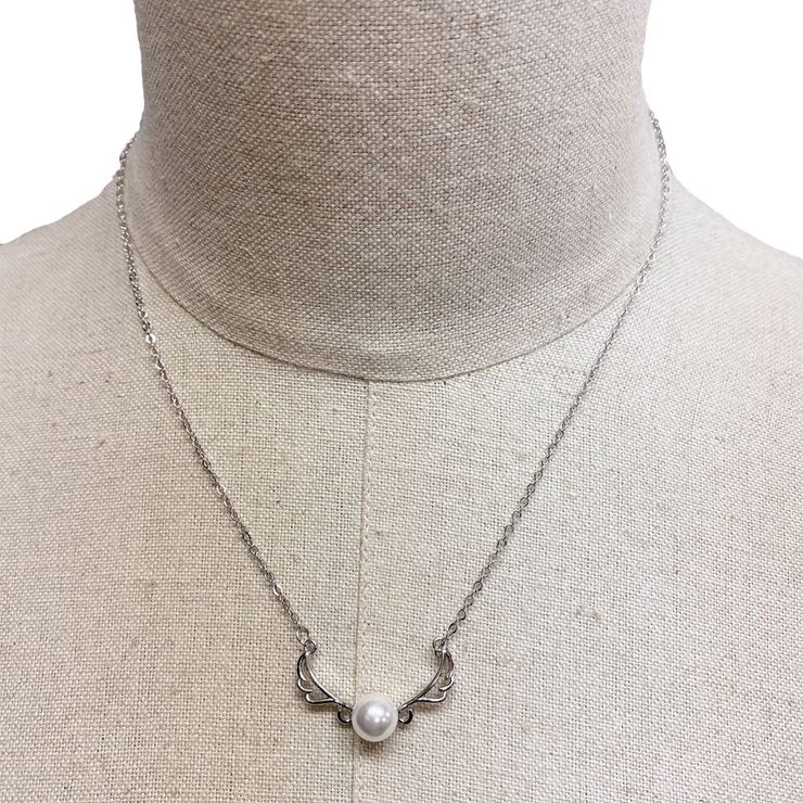 ネックレス パール チェーン 羽翼モチーフ シルバー アクセサリー 結婚式 | shoppinggo | 詳細画像8 