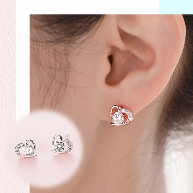 ホワイト | ピアス ハート スタッドピアス | shoppinggo
