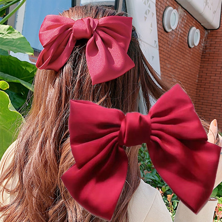 m.y 大きな赤いリボンのヘアアクセサリー とピンクの髪飾り 赤 ピンク リボン 髪飾り 七五三 成人式 ヘアアクセサリー その他ヘア