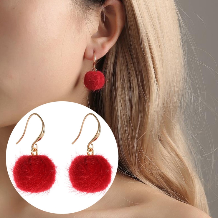 ふわふわ ファーピアス イヤリング[品番：JRKW0002689]｜shoppinggo
