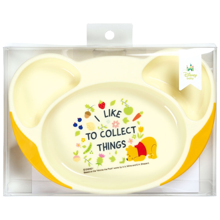 スケーター●POOH/LOVETOGROW【グロー】●すくいやすいランチ皿//プラスチック食器モーニングプレートランチプレート仕切り皿こども食器子ども食器子供食器子ども用こども用食事ご飯プレートベビー食器グロウくまのプーさん