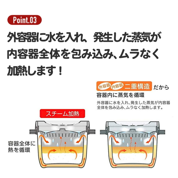 電子レンジ専用スチームご飯メーカー●ブラック● 電子レンジ調理 ごはん | Skater | 詳細画像6 