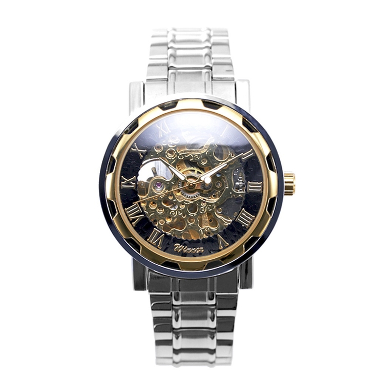 自動巻き腕時計 ATW013 透かし彫りが美しいメタルベルトのフルスケルトン腕時計