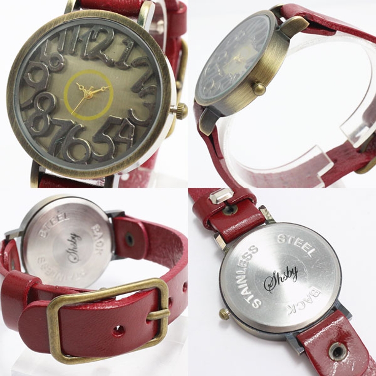 ヴィンテージ調立体インデックス アンティーク おしゃれな彫刻風文字盤 | 腕時計アパレル雑貨小物のＳＰ  | 詳細画像2 