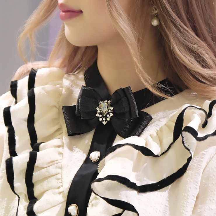 【7150】ハートビジューリボンブローチ	 | SneepDip | 詳細画像4 