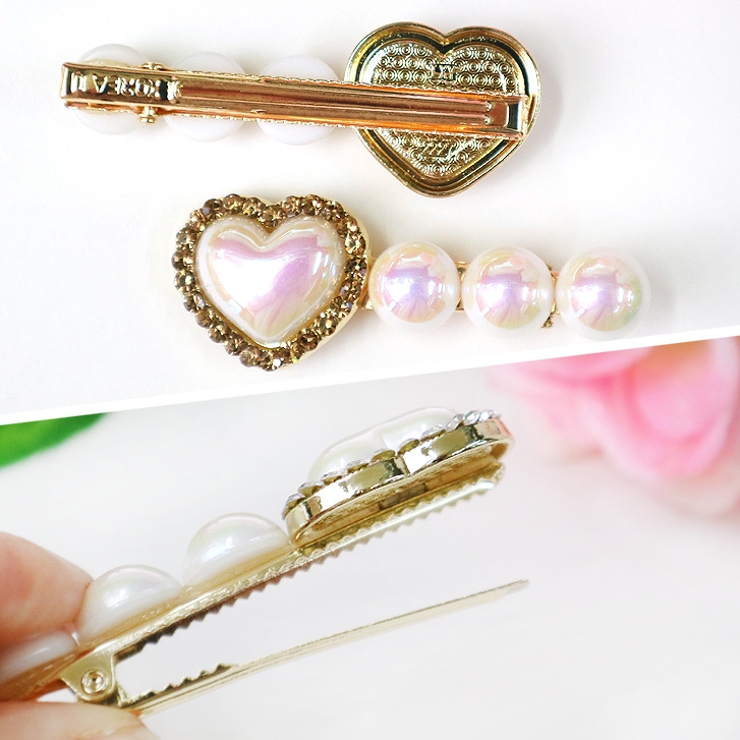 【7155】ハート×パールヘアピン	 | SneepDip | 詳細画像3 