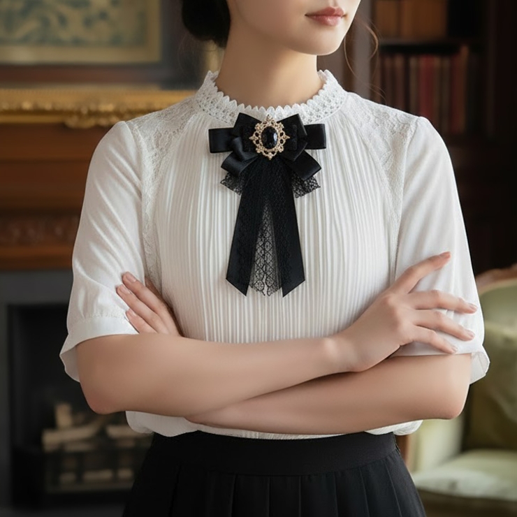 【7286】ビジュー＆レースリボンブローチ	 | SneepDip | 詳細画像9 