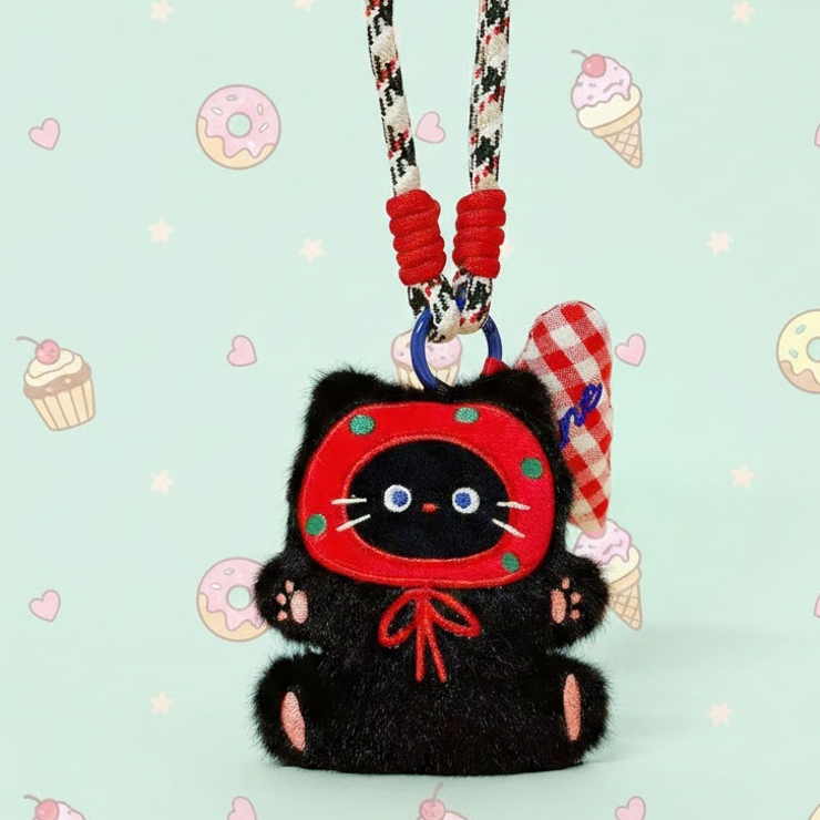 ブラック | 【7290】ネコずきんチャーム	 | SneepDip