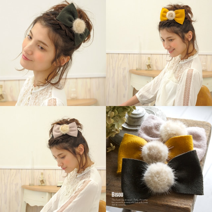 ぽんぽんファーリボンバレッタ 品番 Sbew Soubien ソウビエン のレディースファッション通販 Shoplist ショップリスト