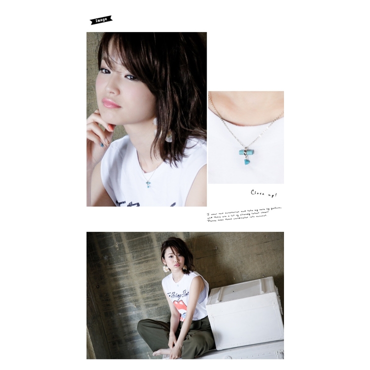 ネックレス ショート ストーン ターコイズ風  首飾り アクセサリー  | SOUBIEN | 詳細画像2 