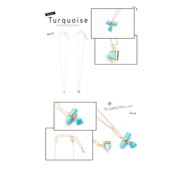 ネックレス ショート ストーン ターコイズ風  首飾り アクセサリー  | SOUBIEN | 詳細画像3 