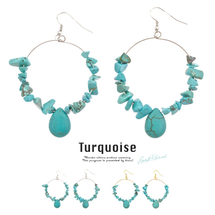 ピアス フックピアス ターコイズ調 | SOUBIEN | 詳細画像1 