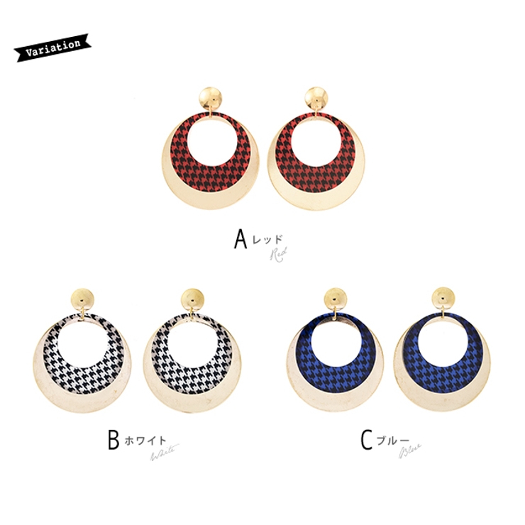 ピアス スタッドピアス 千鳥格子柄 | SOUBIEN | 詳細画像3 