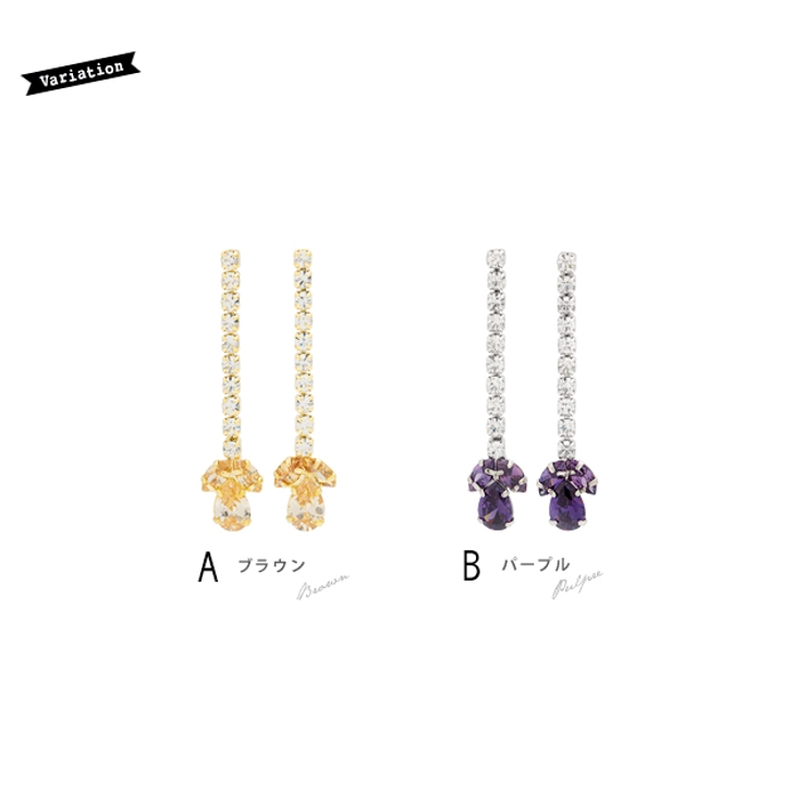 ピアス スタッドピアス ラインストーン | SOUBIEN | 詳細画像3 