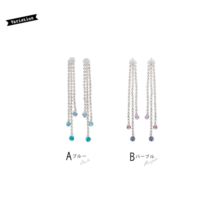 ピアス スタッドピアス ラインストーン | SOUBIEN | 詳細画像3 