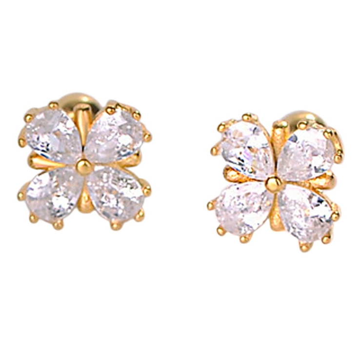 ピアス clover ピアス 金属アレルギー対応 四つ葉クローバー[品番：ANEW0003155