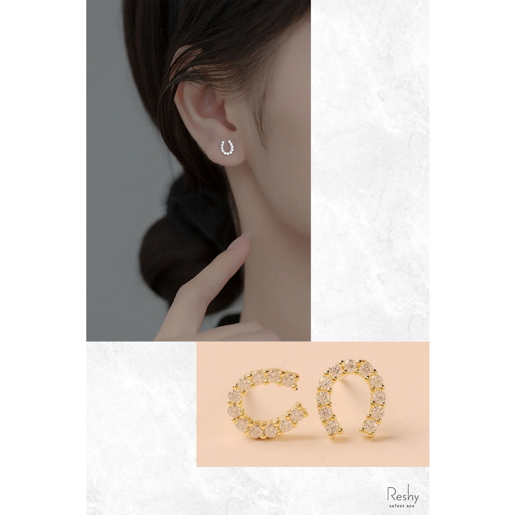 馬蹄ピアス レディース 金属アレルギー[品番：ANEW0002782]｜my