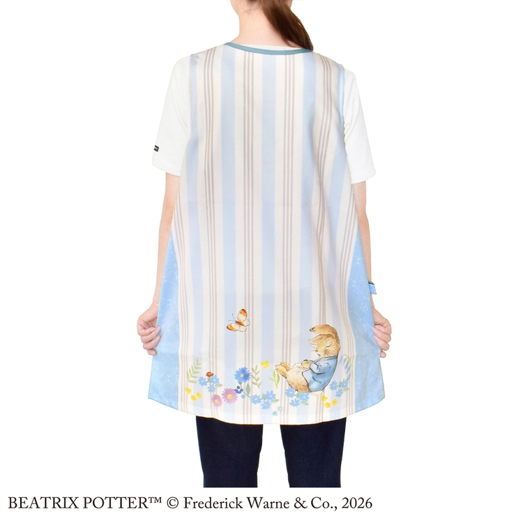 ピーターラビット エプロン ブルー （スタンダード脇ボタンタイプ） | KIT-HIT-SURU | 詳細画像4 