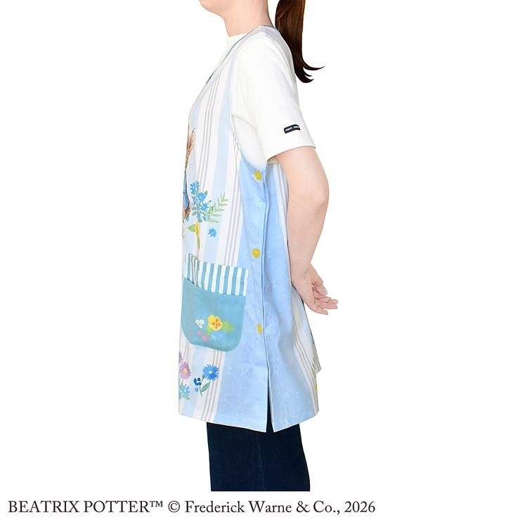 ピーターラビット エプロン ブルー （スタンダード脇ボタンタイプ） | KIT-HIT-SURU | 詳細画像7 