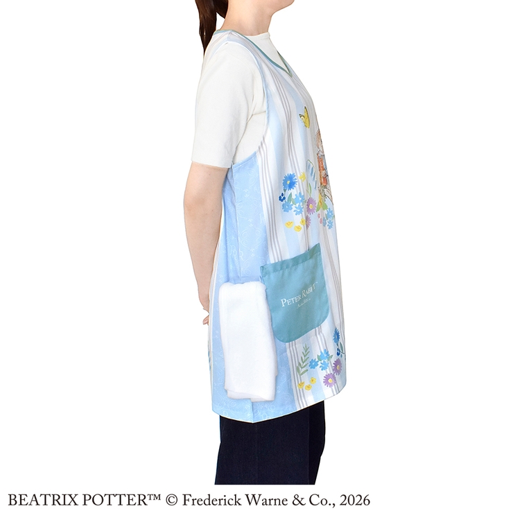 ピーターラビット エプロン ブルー （スタンダード脇ボタンタイプ） | KIT-HIT-SURU | 詳細画像8 