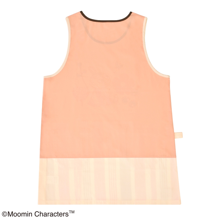 ムーミン エプロン コーラルピンク/ベージュ （スタンダード脇ボタンタイプ） | KIT-HIT-SURU | 詳細画像2 