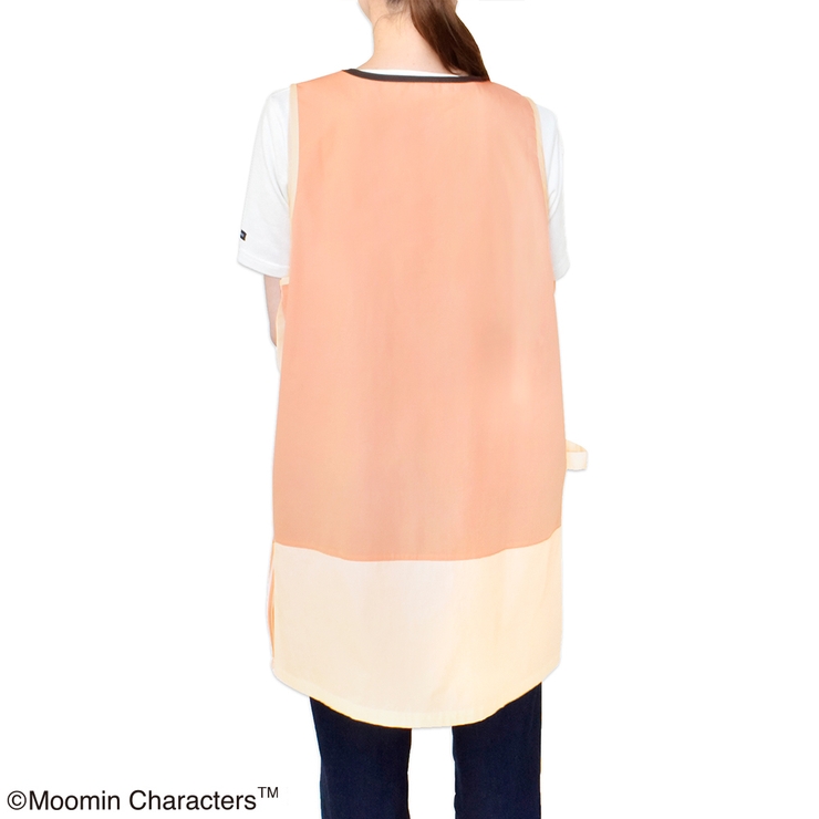 ムーミン エプロン コーラルピンク/ベージュ （スタンダード脇ボタンタイプ） | KIT-HIT-SURU | 詳細画像4 