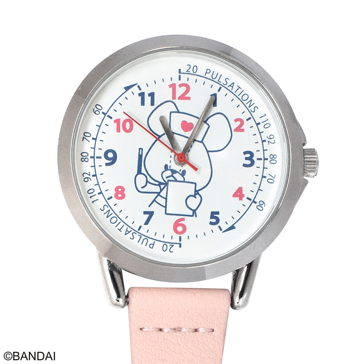 くまのがっこう カラビナ付きウォッチ(蓄光盤) ナースジャッキー ペールピンク | KIT-HIT-SURU | 詳細画像2 