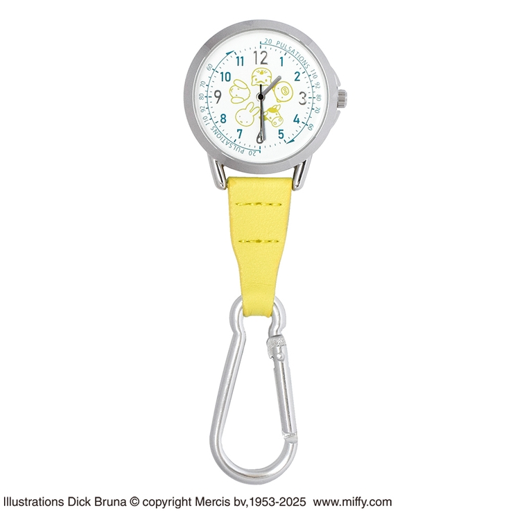 ミッフィー カラビナ付きウォッチ(蓄光盤) アニマルズ イエロー | KIT-HIT-SURU | 詳細画像1 