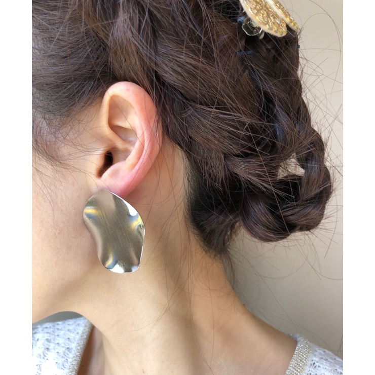 アンティーク調ゆがみプレートピアス アクセサリー レディース[品番 