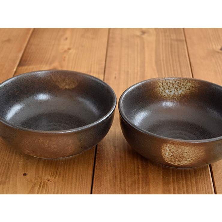 和食器多用鉢16cm黒備前サラダボウル/鉢/備前風/和風/食器/ボウル/煮物鉢