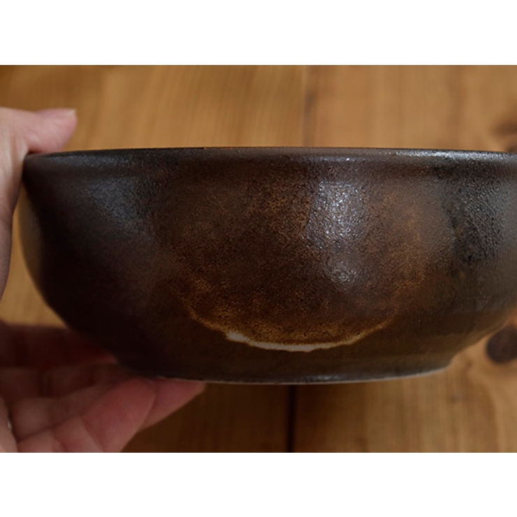 和食器多用鉢16cm黒備前サラダボウル/鉢/備前風/和風/食器/ボウル/煮物鉢