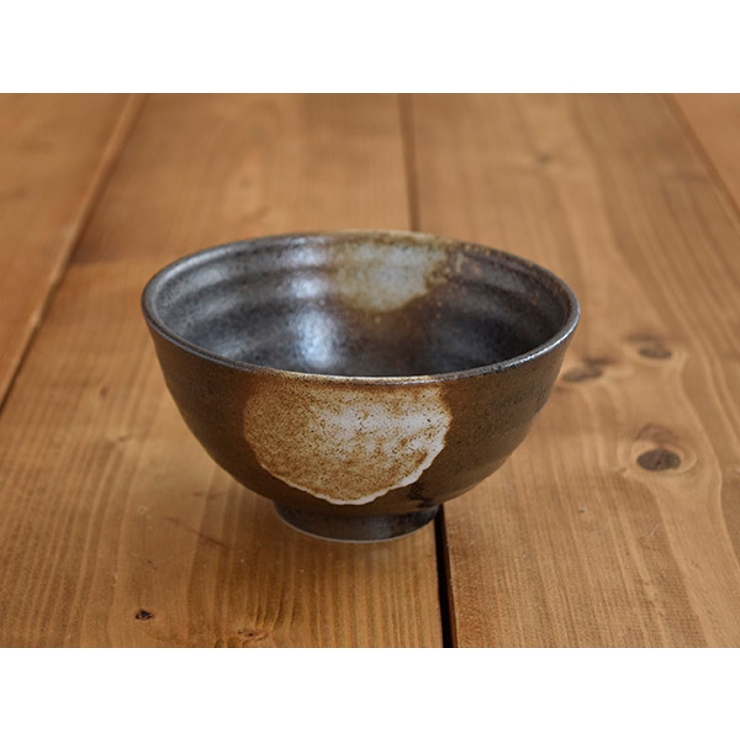 和食器お茶碗黒備前茶碗/飯碗/ご飯茶碗/ちゃわん/備前風/大きめ茶碗