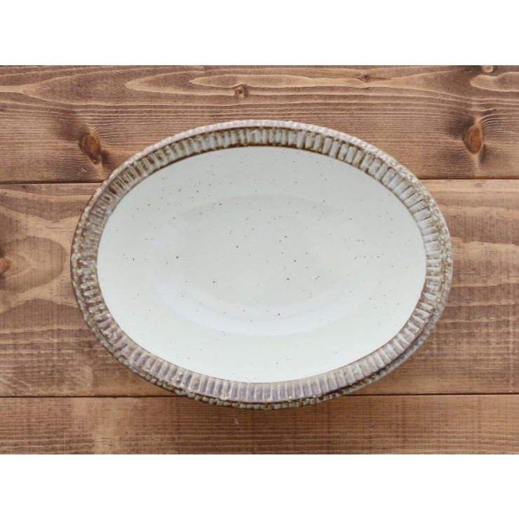 和食器 楕円鉢（渕錆粉引）中鉢 楕円中鉢 | EAST table | 詳細画像5 