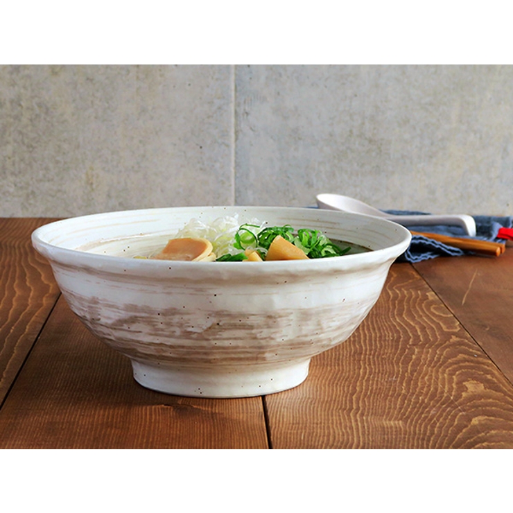刷毛目粉引6.8寸ラーメン丼丼ぶり/ラーメン丼ぶり/和食器/ボウル/どんぶり