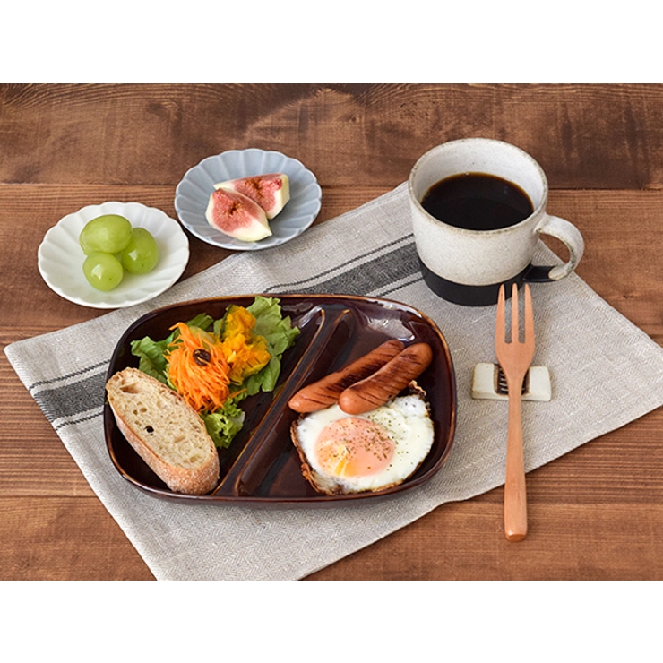 早割 リフト券 ランチプレート アメ色モダン食器[品番 カフェ仕切り 食器