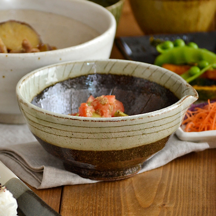 陶芸作家の5寸片口すり鉢小鉢 すり鉢 食卓すり鉢[品番