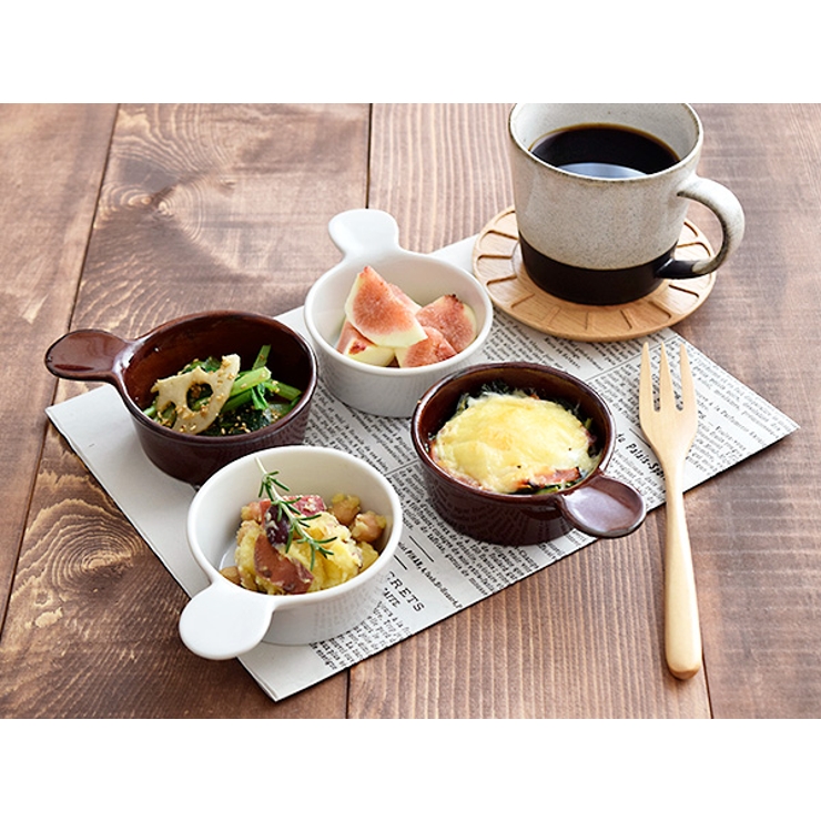 【メーカー再生品】 グラタン皿 持ち手付きミニグラタン[品番：ADMH0000076 おしゃれ 食器