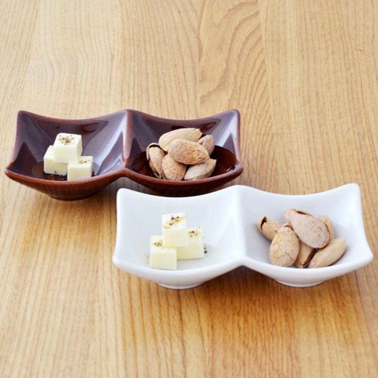 ホワイト スクエア二品皿 白い小皿 | TABLE WARE EAST | 詳細画像1 