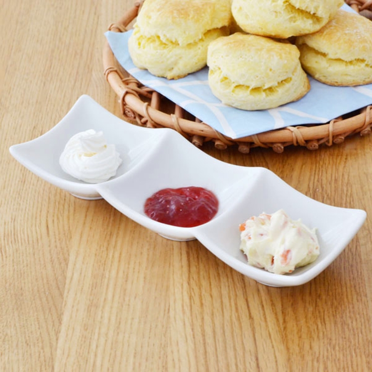 ホワイト スクエア三品皿仕切り 仕切り皿[品番：ADMH0000950