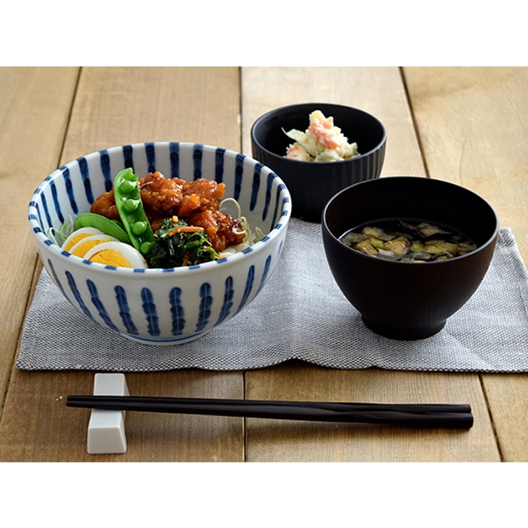 ダミ十草軽量多様丼ぶり（大）和食器/どんぶり/麺鉢/ラーメン鉢/ストライプ