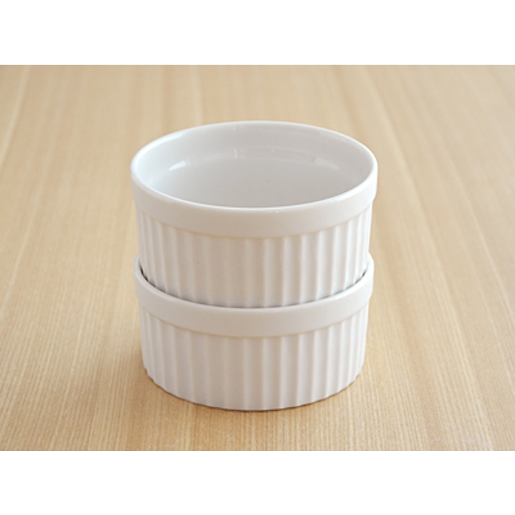 ホワイトスフレカップ（9cm）白い食器/カフェ食器/オシャレ食器/ココット/ケーキカップ/おしゃれな食器