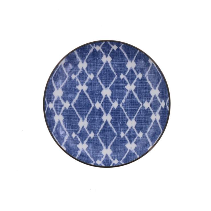 菱紋 | 中皿 15cm にじみ染付 | EAST table