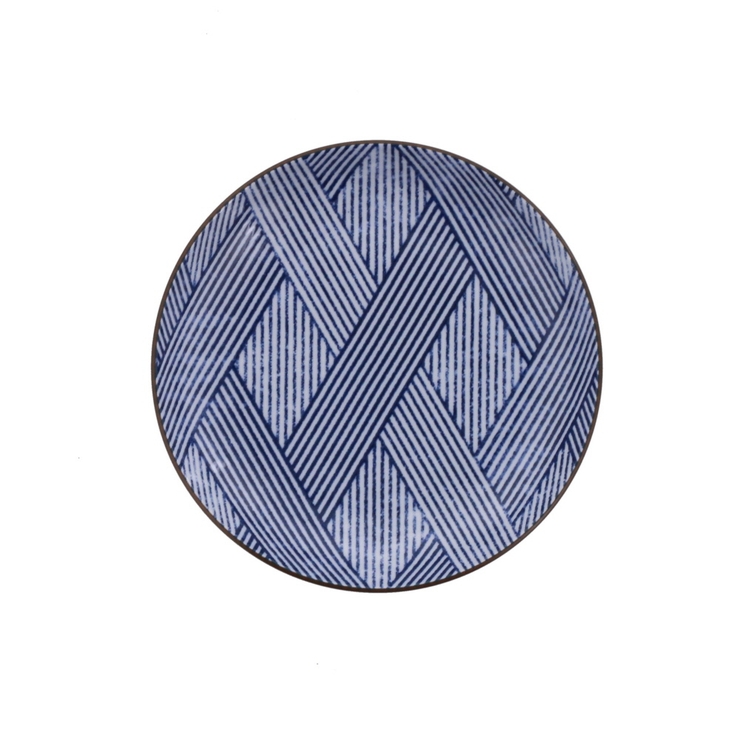 縞格子 | 中皿 15cm にじみ染付 | EAST table