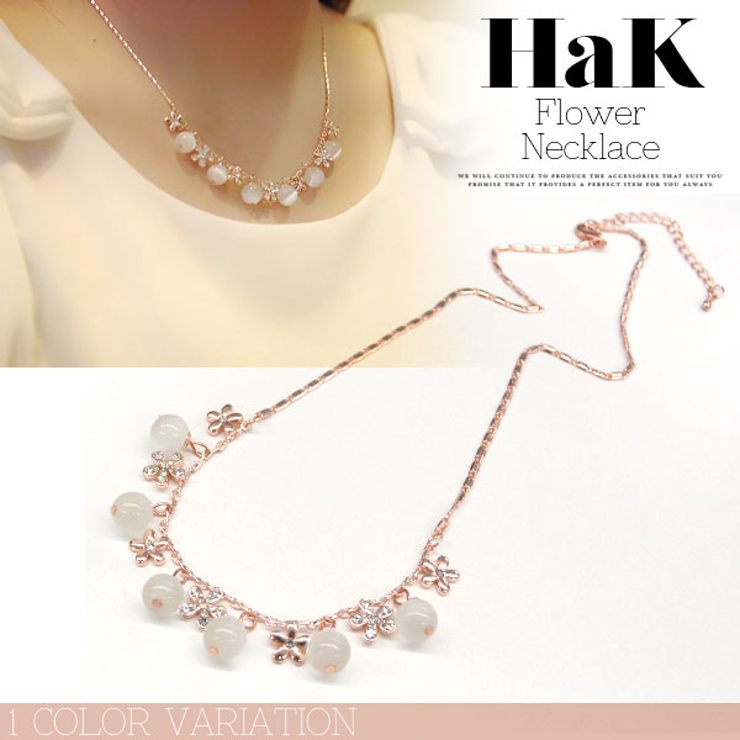 お花モチーフ　ネックレス ネックレス ショートネックレス フラワーモチーフ[品番：QN000004317