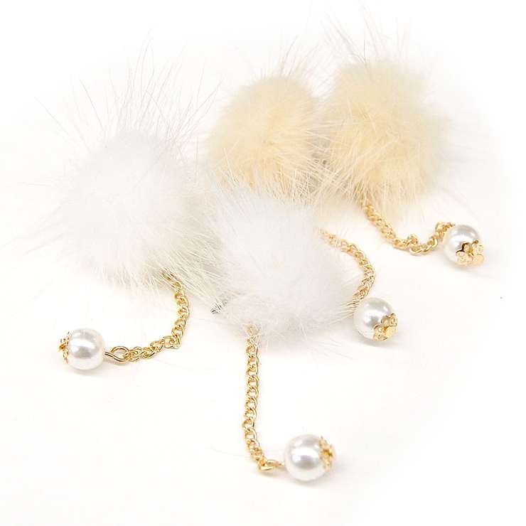 ピアス ファーピアス ロングピアス | terracotta | 詳細画像12 