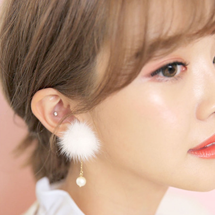 ピアス ファーピアス ロングピアス | terracotta | 詳細画像13 