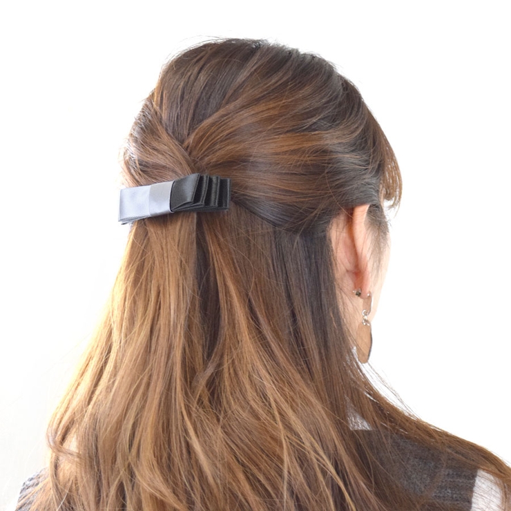 ヘアバレッタ リボン サテン | terracotta | 詳細画像5 